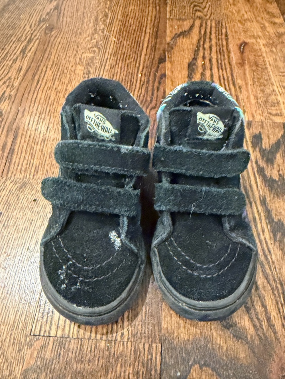 Vans Kids Black Suede High-Top Sneakers with Dual Velcro